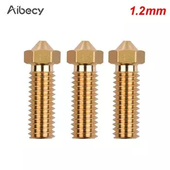 Aibecy 3 шт., экструдер для 3D-принтера, латунное сопло вулкана, резьба M6, головка принтера, выход 1,2 мм для Sidewinder X1 TEVO Little Monster, нить 1,75 мм 5 золотой
