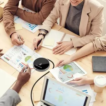 Aibecy USB конференц-микрофон для компьютера настольный ПК микрофон 360 градусов всенаправленный конденсаторный чёрный