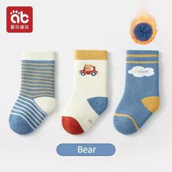 AIBEDILA Baby Kids Socks Autumn Winter Cotton Striped Socks Warm Toddler Boy Girls Floor Socks Children Clothing S