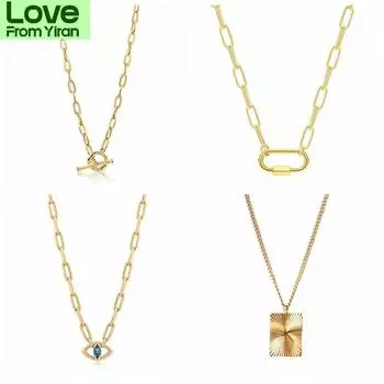 Aide 925 Sterling Silver Ot Buckle Pendant Necklaces For Women Fashion Evil Eye Charm Big Thick Chain Necklace Jewelry