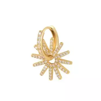 Aide красочные цирконовые серьги-кольца в форме фейерверков с подвесками для женщин золотой цвет Радужные хрустальные круглые серьги-обнимашки драгоценные камни