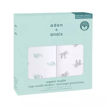 Aiden and Anais Аутентичные японские пеленки набор из 2 штук для новорожденных, марлевые, для предотвращения ночного плача, подарок для ребенка, подарок для ребенка aden anais Animal Kingdom ASWO20004