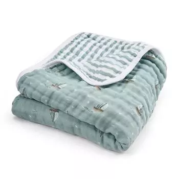 Aiden and Anay Authentic Japanese Organic Cotton Blanket Baby Gift Sailing Seas Organic Dream Blanket ADBO10008