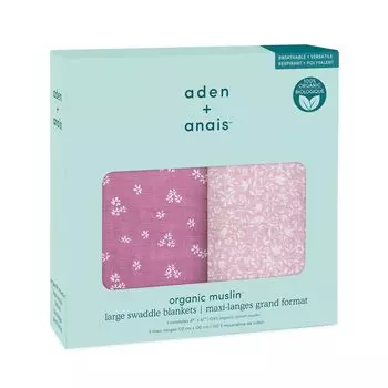 Aiden and Anay Authentic Japanese Organic Cotton Swaddle Swaddles Pack of 2 Baby Gifts Heritage Floral Heritage Floral Organic Swaddles ASWO20011