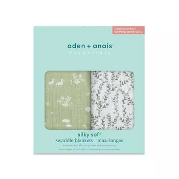 Aiden and Anay Essentials Японские настоящие шелковистые мягкие пеленки, 2 упаковки Подарки для малышей Nature Friends Шелковистые мягкие пеленки Nature Friends ESWS20009 2 упаковки