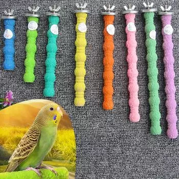 Aidier Красочные домашние птицы жевательные забавные игрушки Подставка для шлифовки лап Попугай Волнистый попугайчик Окунь Клетка
