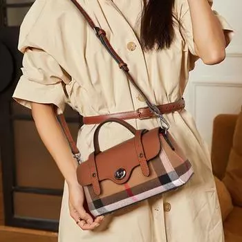 Aidrani Classic клетчатая сумка через плечо на одно плечо, мини-сумка из холщовой кожи в стиле пэчворк