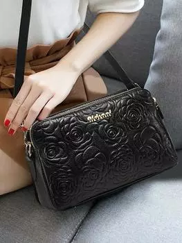 Aidrani Модная женская сумка через плечо на одно плечо, изготовленная из коровьей кожи с напечатанным на ней цветочным узором.