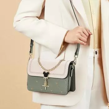 Aidrani Новая женская сумка через плечо из коровьей кожи, квадратная, с регулируемыми плечевыми ремнями