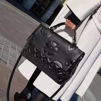 Aidrani Женская сумка из натуральной кожи, портфель из 100% мягкой коровьей кожи, сумка через плечо с цветочным узором