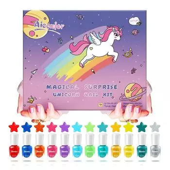 Aieenjor лак для ногтей сменный лак для ногтей 12 цветов сменный лак для ногтей подарок на день рождения для девочки детский на водной основе нетоксичный для девочки