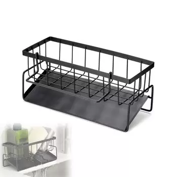 Aieve Sponge Holder Flowing Water Sponge Rack with Dish Rack Stainless Steel Rust Proof Scrubber Holder Sponge Detergent Holder Sponge Place Drainer