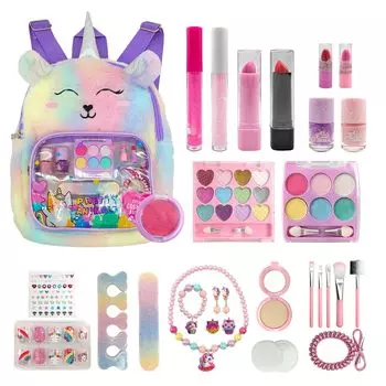 Aifieego 48PCS TOYS Makeup Princess Makeup Популярная детская косметическая игра Makeup Nail Peeled Elementary School Small Birthday 6 7 8 9 10 11 12 13 Years фиолетовый