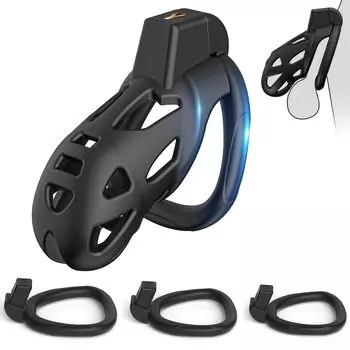 AiFox Chastity Chastity Пояс верности для включает в себя 3 регулируемых замка верности ограничитель SM пениса ограничитель для взрослых секс-игрушек устройство, замок, мужчины, кольца,