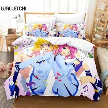 Aikatsu Idol Activity Anime Bedding Sets exquisite bed supplies set duvet cover bed comforter set luxury birthday gift 135x200cm 2pcs