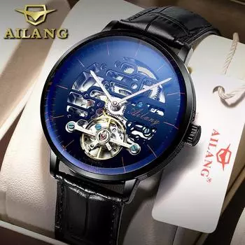 AILANG Мужские часы Водонепроницаемые полые полностью автоматические механические часы Производитель мужских часов
