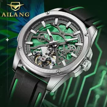 AILANG новые автоматические механические часы модные мужские часы полые водонепроницаемые часы
