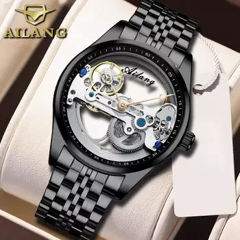 AILANG новые автоматические механические часы со скелетом, мужские корейские модные водонепроницаемые мужские механические часы