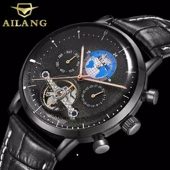 AILANG новые часы мужские механические часы полностью автоматические полые многофункциональные мужские часы водонепроницаемые