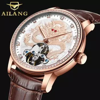AILANG Новые часы Zodiac Dragon, автоматические механические мужские часы, водонепроницаемые