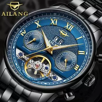 AILANG новые мужские часы Tuofei, полностью автоматические механические часы, многофункциональные мужские часы, водонепроницаемые и водонепроницаемые