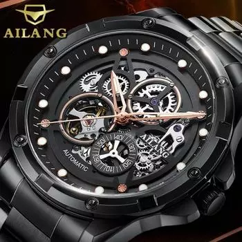 AILANG Швейцарские новые часы Автоматические механические часы Мужские водонепроницаемые часы