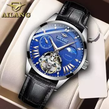AILANG Watch Мужские автоматические механические мужские часы Водонепроницаемые полые часы