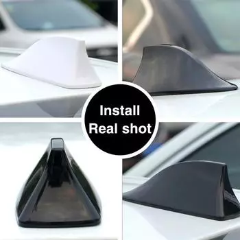 Aileron de signal FM universel pour voiture Shark antenna, self-adhesive car top FM radio signal, the decorative shark fin anten чёрный