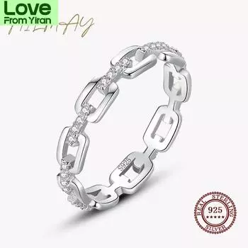 Ailmay 100% стерлингового серебра 925 пробы простое Cadena Hueca штабелируемое кольцо-подвеска для женщин и девочек аксессуары для вечеринок ювелирные изделия