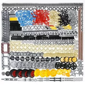 AIMATRIX 852Pcs Technic шестерни и оси совместимы с основными конструкторами бренда Technic, Car Trucks - Geared Tires - Pins - Shock