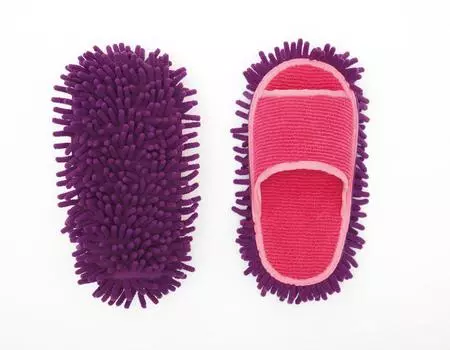 Aimedia Microfiber Wearable Mop Cleaning Никакой нагрузки на ваш пол Швабра Швабра, Тапочки, Тапочки, Моющиеся, Микрофибра, Назад, Швабра, розовый