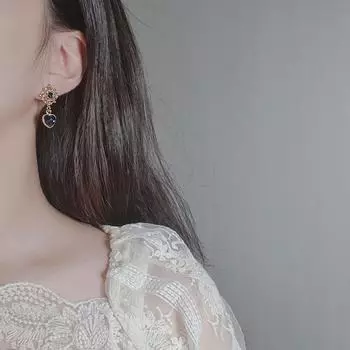 [Aimelbie] Антикварные брекеты в форме сердца - синие