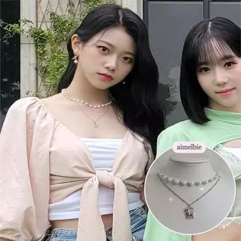 [Aimelbie] Колье с многослойным жемчугом Kitty