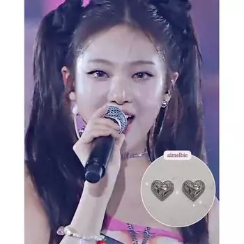 [Aimelbie] Серебряная грудь с кружевными сердечками