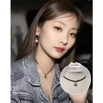 [Aimelbie] Золотое колье с замком в форме сердца