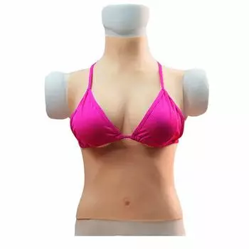 AIMIXIUYA Силиконовый бюст для кроссдрессинга размера B, грудь наполнена [Безопасный для начинающих] (Азиатский желтый, хлопок)