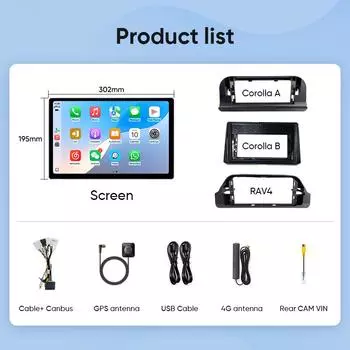 Ainavi 13,1 дюйма для Toyota Corolla 2019 2021 2025 RAV4 RAV 4 2020 2025 автомобильное радио Carplay Android Auto мультимедийный плеер