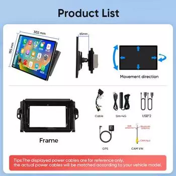 Ainavi 13,1 дюйма для Toyota Fortuner 2015 2017 2018 2020 2021 беспроводной Carplay Android Auto Car Radio 4G мультимедиа Autoradio