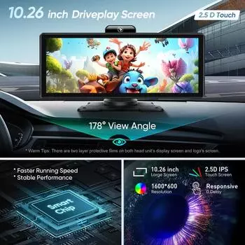 Ainavi Автомобильный видеорегистратор Видеорегистратор Камера заднего вида Carplay Android Auto Smart Player С Голосовым Управлением Автомобильный видеорегистратор BT FM Зеркало Монитор