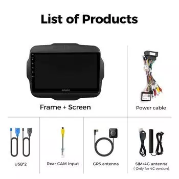 Ainavi Multimedia Player For Jeep Renegade 2016-2020 Carplay Android Auto Car Radio Stereo 4G Wifi