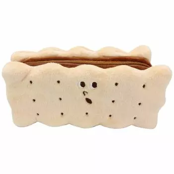 AINetJP Пенал, Пенал, Канцелярские принадлежности, Чехол для аксессуаров, Пушистый, Мягкий мешочек, Интересный (Тип печенья)