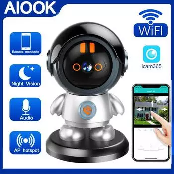 AIOOK Icam365 беспроводная мини-камера видеонаблюдения для помещений WIFI робот-камера IP-камера безопасности 3MP мобильное отслеживание двунаправленный вызов ночного видения