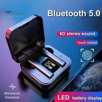 Air2S True Wireless Stereo Bluetooth-compatible 5.0 Wireless Digital Display In-ear Sports Earphones Earbuds белый