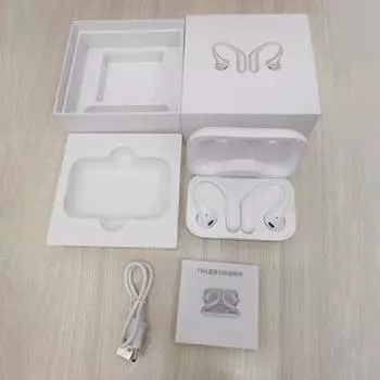 AIR 6 Беспроводная Bluetooth 5.0 Гарнитура Наушники с активным шумоподавлением HD Вызов Музыкальные спортивные наушники с зарядным устройством белый