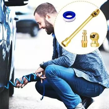 Air Compressor Quick Plug - Dual Head Tire Chuck With Inch NPT Part End Connection NPT Replacement Closed 1/4 Ball, Female F7X7