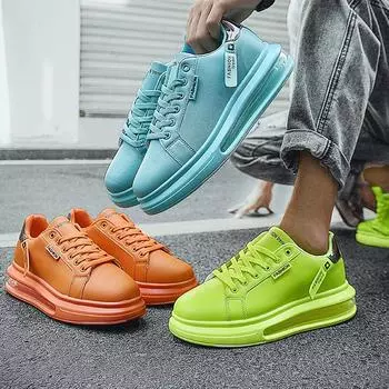 Air Cushion Sole Designer Shoes Men Spring Sneakers for Man Fashion Youth Tide Male Casual Shoe Comfort Outdoor Non Slip Walking 39 бежевый