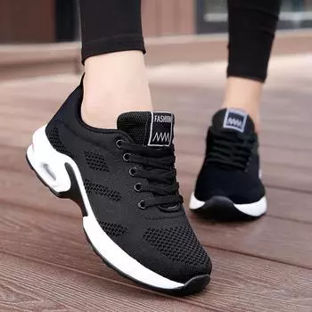 Air-cushioned shoes casual running shoes fly weaving sports shoes Korean version of students mesh women s shoes 42 белый