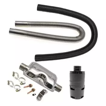 Air Diesel Parking Heater Stainless Steel Exhaust Pipe Tube Gas Vent Muffler Silencer For 24mm Exhaust Silencer 25mm Filter