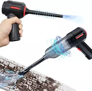 Air Duster, мини-пылесос, сжатый воздух и воздуходувка 3-в-1, очиститель клавиатуры, электрический баллон с воздухом, 35000 об/мин, для электроники компьютерного стола белый