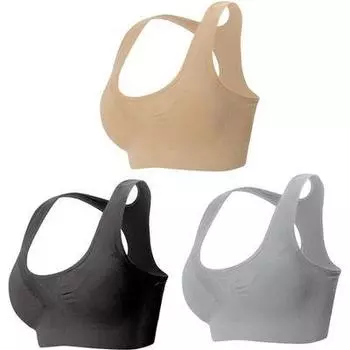 Air Fit Yoga Bra Set of 3 Colors Gray L to LL Black, Beige,